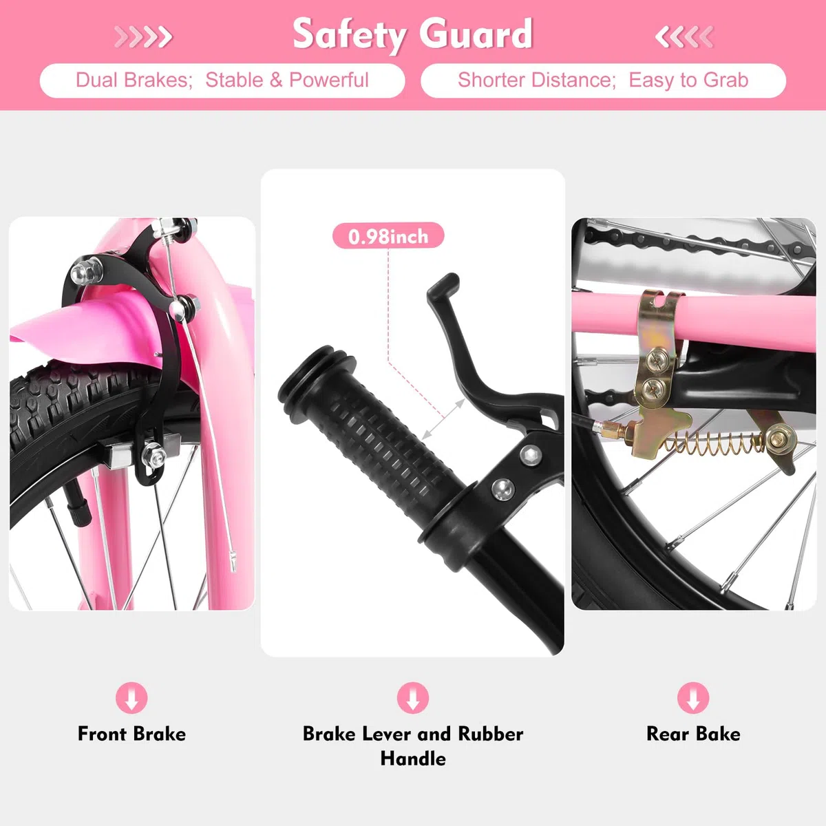 Vélo pour enfant de 16 pouces, garçons et filles, réglable en hauteur, avec roues stabilisatrices amovibles, vélo d'apprentissage pour garçons et filles à partir de 5 à 8 ans