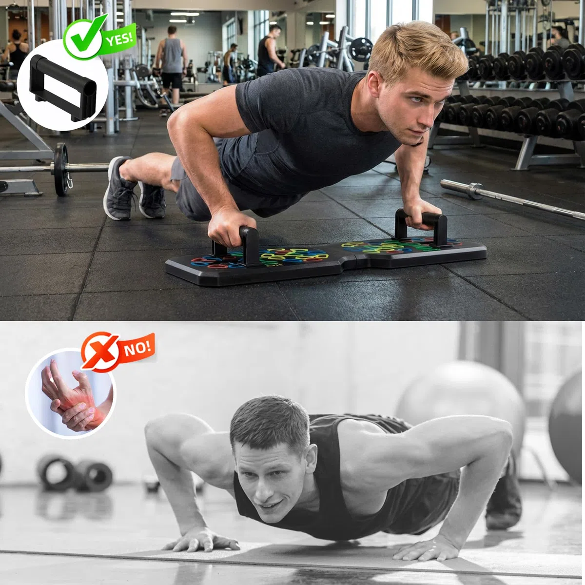 Planche de Pompes Multifonction 26 en 1, Portable Planche Pompe, Push up Board Pliante avec 2 Bande de Résistance & 2 Poignée Antidérapante, pour Fitness, Yoga, Usage Intérieur et Extérieur
