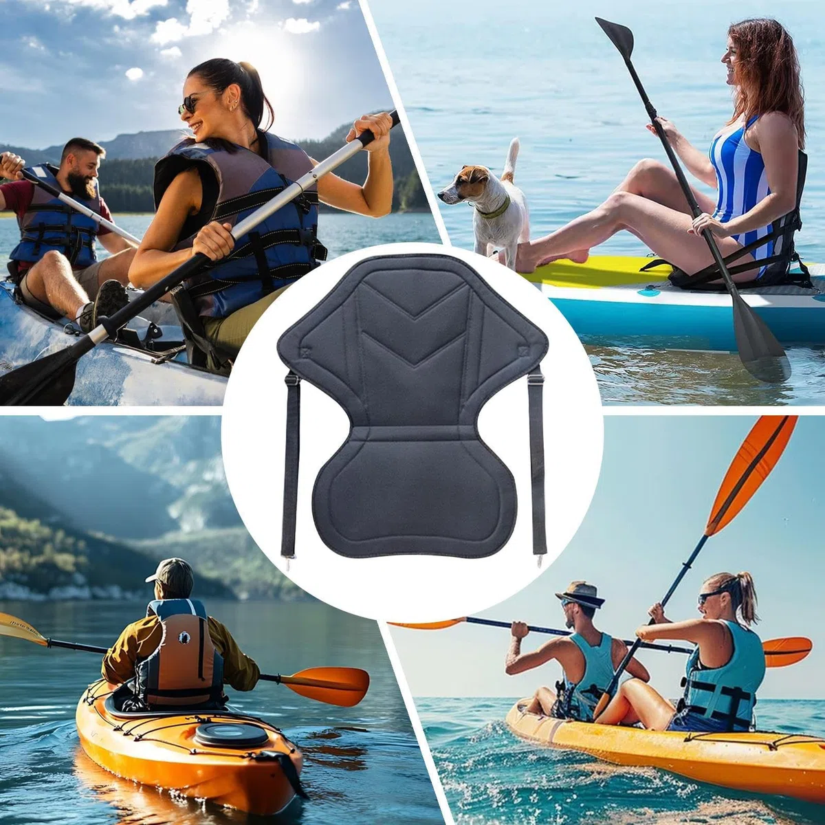 Siège de Kayak avec Dossier - Siège pour Canoë - Siège Pliant Ajustable Pour Kayak Canoë Et Pêche
