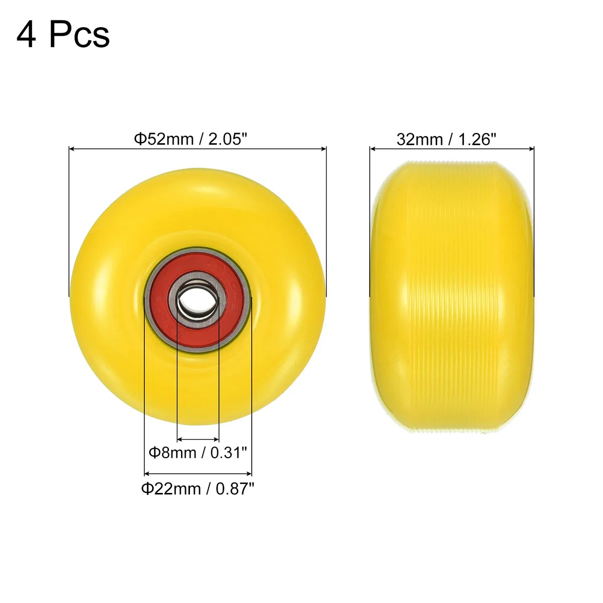 PATIKIL Skateboard Roues avec Roulement Paquet Rue Roues pour Skateboards Croisière Roue Remplace