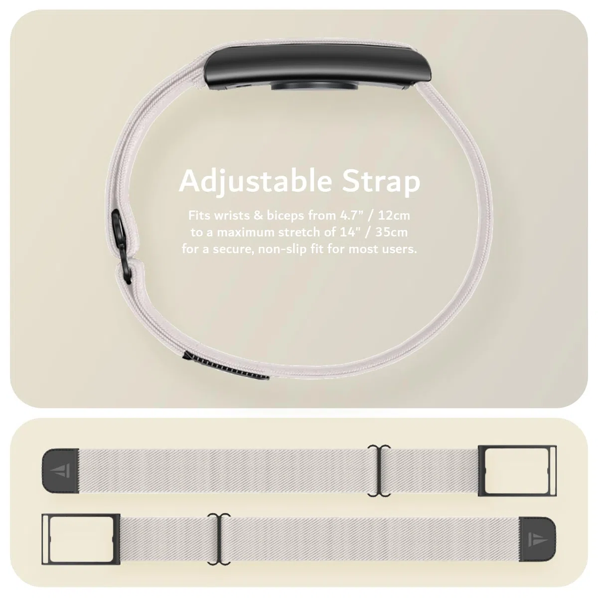 TUDIA Biceps et bracelet 2 en 1 compatibles avec Amazfit Helio Strap [étui et bracelet uniquement], protection robuste avec brassard/poignet réglable et extensible