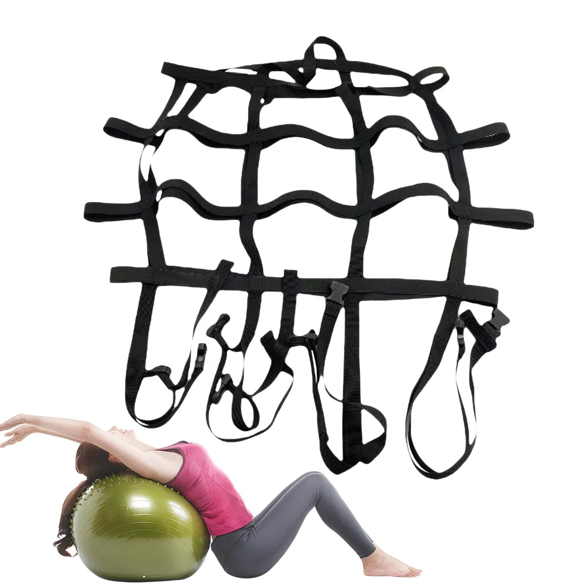 Sangle de balle de Pilates | Sangle auxiliaire pour exercices de yoga, ceinture portable réglable et pour ballon de Pilates, entraînement d'intégration sensorielle, voyage, gym à la maison