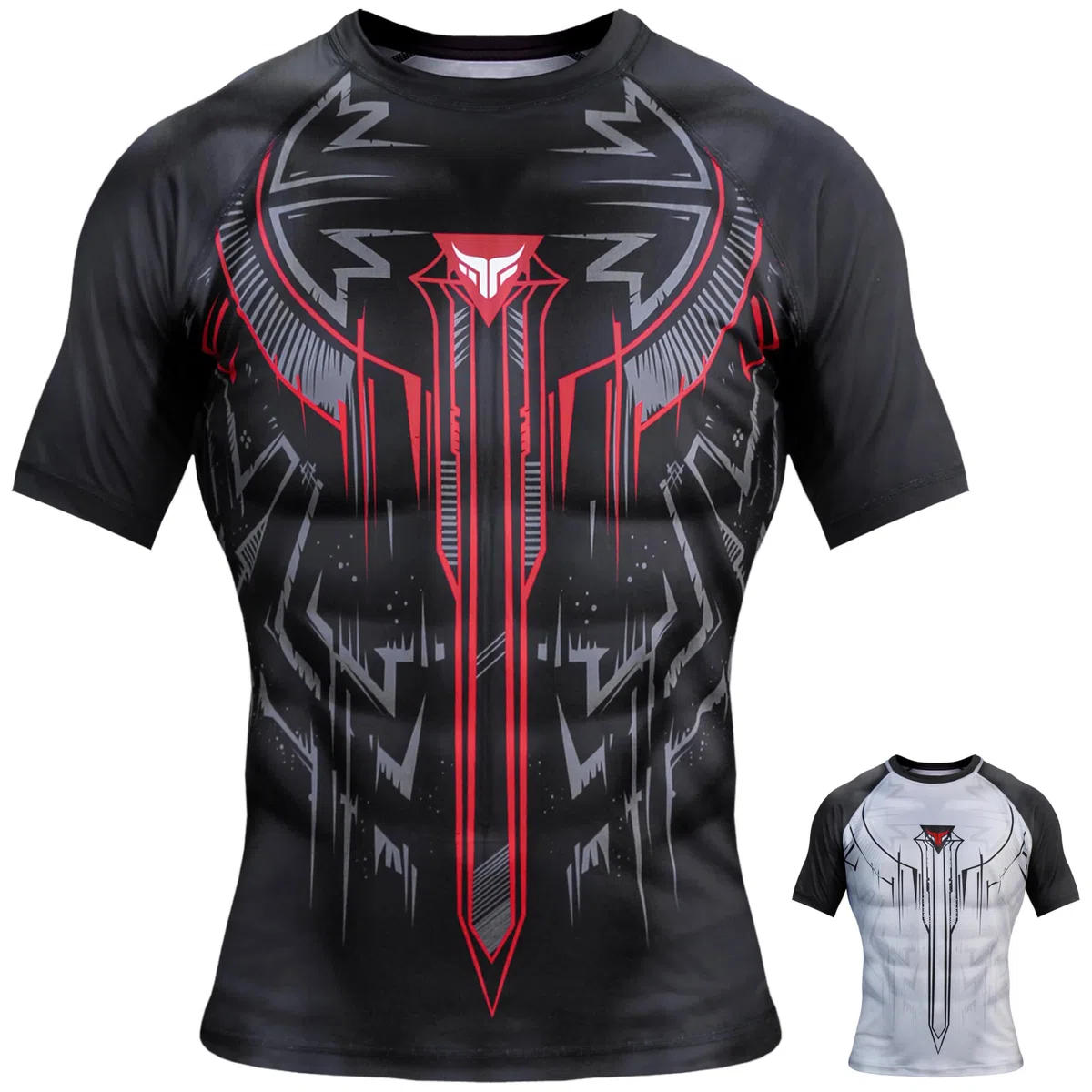 Mytra Fusion MMA Rash Guard Couche de Base Compression BJJ Rashguard Hommes Rash Guard à séchage Rapide pour MMA, Gym, Entraînement et Course à Pied