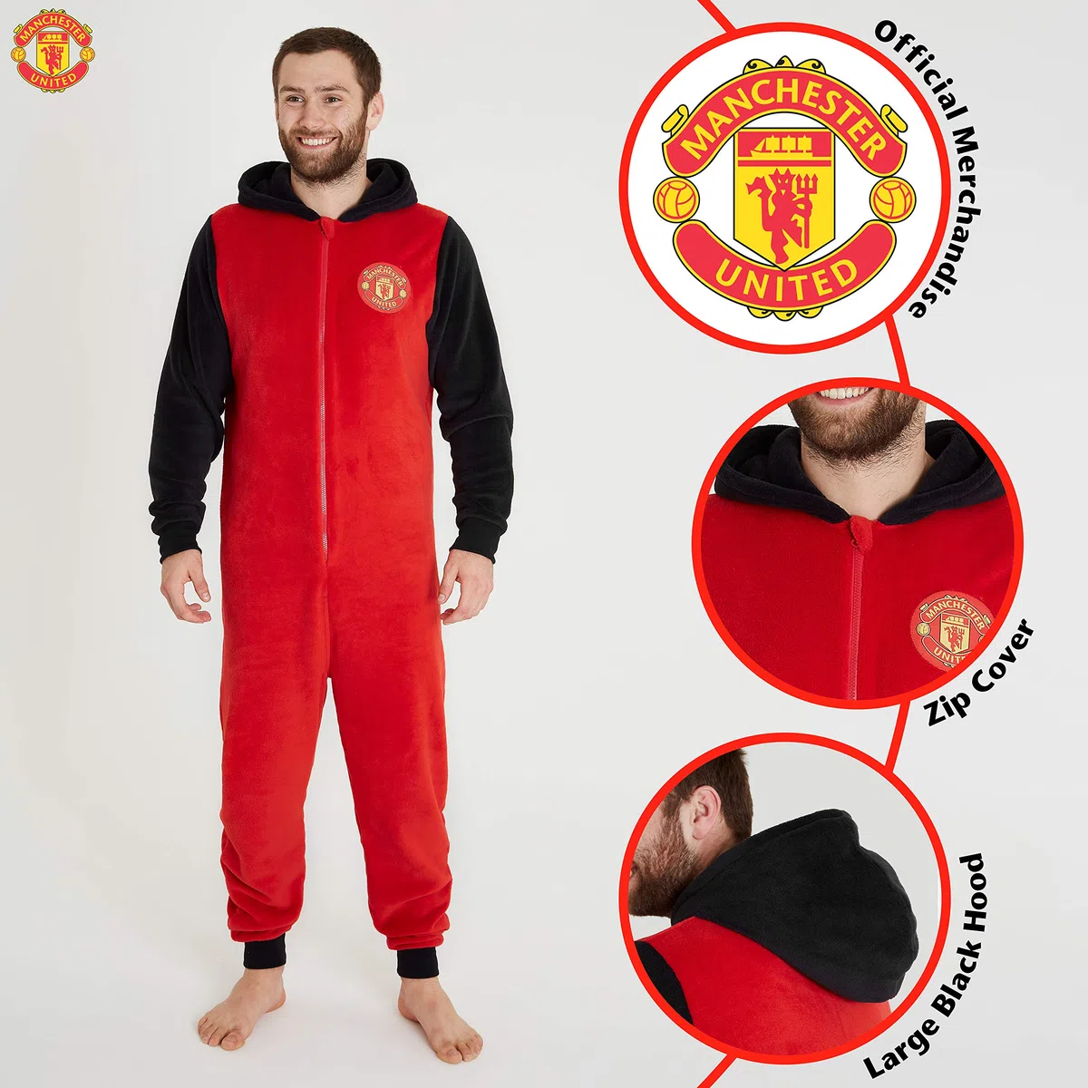 Manchester United F.C. Pyjama en polaire pour homme, cadeau de football pour homme