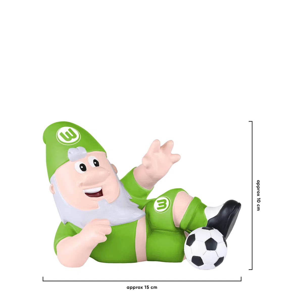 FOCO Offizielles Lizenzprodukt VFL Wolfsburg Grätschender Fußball-Gartenzwerg