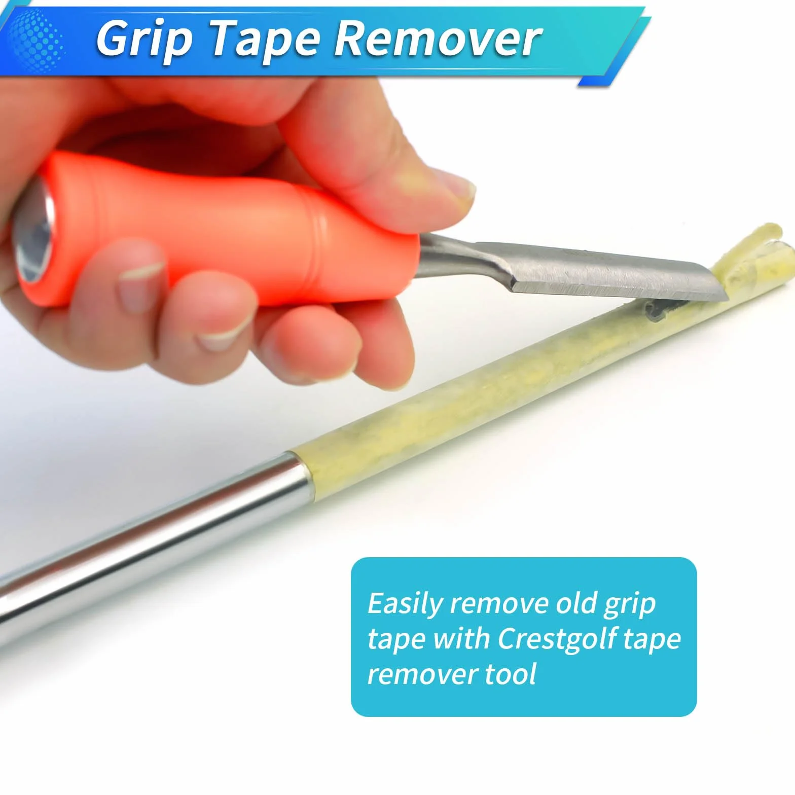 CRESTGOLF Kit de grip pour clubs de golf,Kits réparation du manche - une lame de crochet, 13 bandes adhésives, préhension de Grip Tape Remover étau en caoutchouc,142 ml solvant de préhension