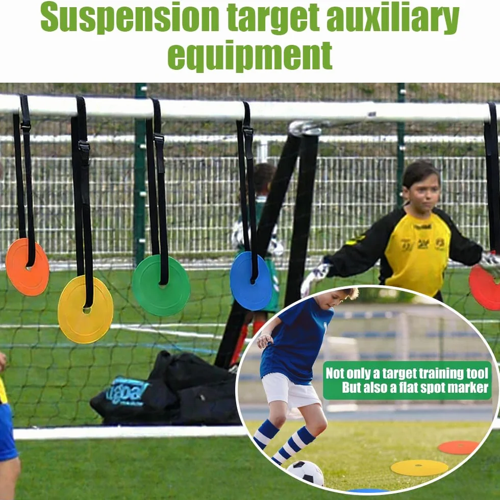 Filet de Cible de Football 2 Pièce, 45 x 60cm Filet Cible Football Pliable avec Sangles Réglables, Buts d'Entraînement pour Précision avec 5 Cible Mobile, pour Précision Cible pour Tirs