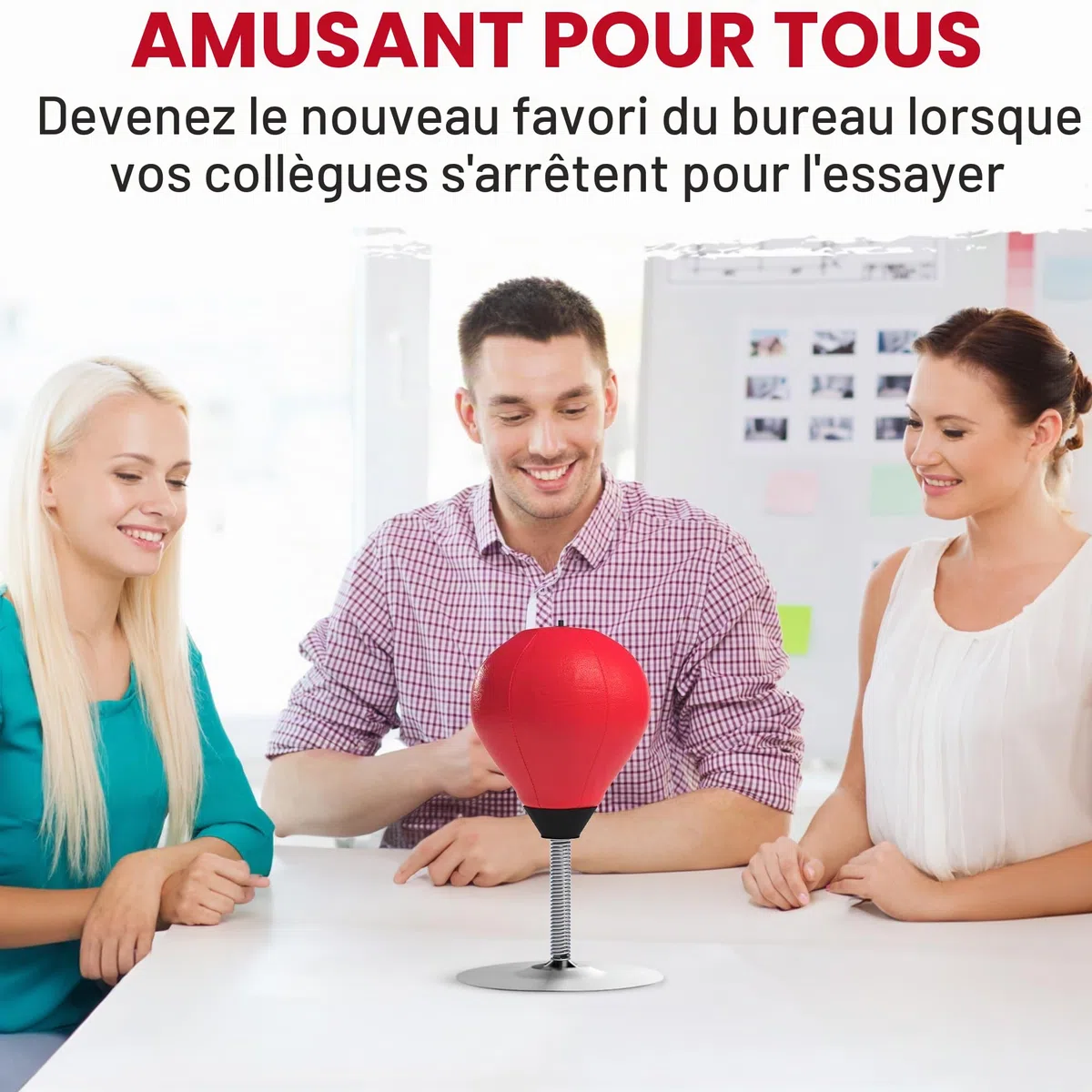 Mini sac de frappe anti-stress avec pince de table et ventouse - Sac de frappe suspendu ou debout - Punchingball / Wutball / Ballon de réflexe / Coussin de colère pour enfants et adultes