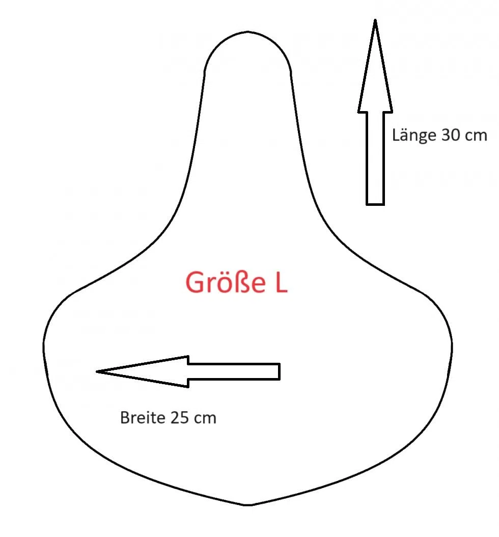 Naturasan Housse de selle de vélo en peau de mouton, revêtement de selle de vélo en peau d'agneau mérinos, revêtement thermique d'hiver pour selle (Noir, 30 x 25 cm (Taille L))