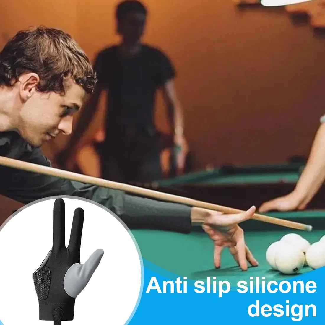 3 Finger Billard Gants Gants Snooker Cue main droite