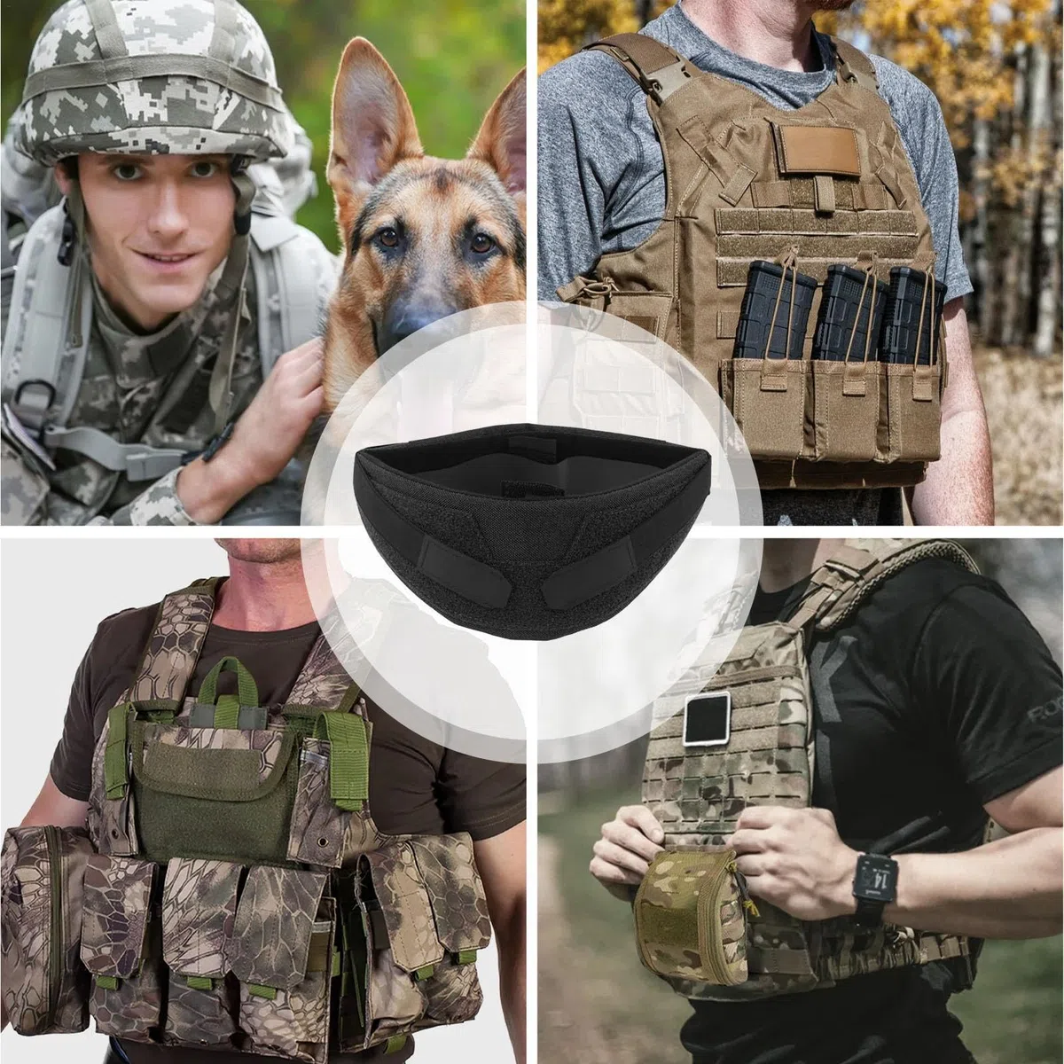 Protège-cou tactique - Protection de cou Airsoft - Coussinet de protection du cou avec collier - Gilet tactique - Protection du cou épaissie - Gilet