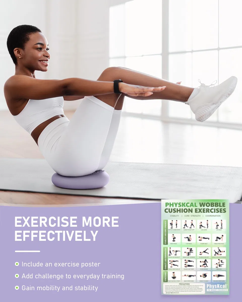 PhysKcal Coussin d'équilibre- Coussins de stabilité pour la kinésithérapie et Le Fitness, Assise Flexible, Coussin sensoriel favoriser la Concentration