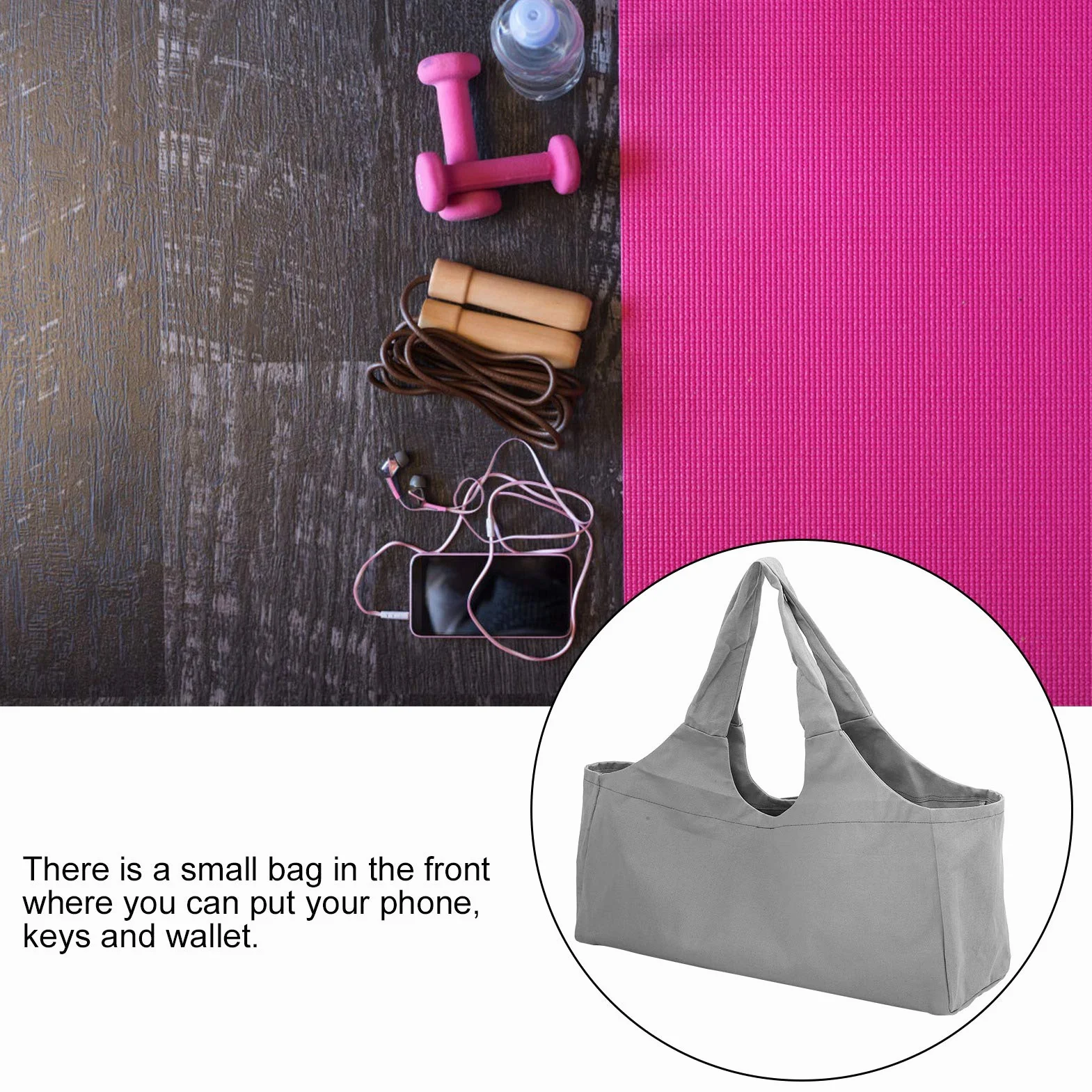 Yoga Package Gym Duffel Bag Sac à Main De Yoga De Grande Capacité pour la Forme Physique en Plein Air, Sac De Tapis De Yoga Transporteur De Tapis De Sport pour L'école De Gym