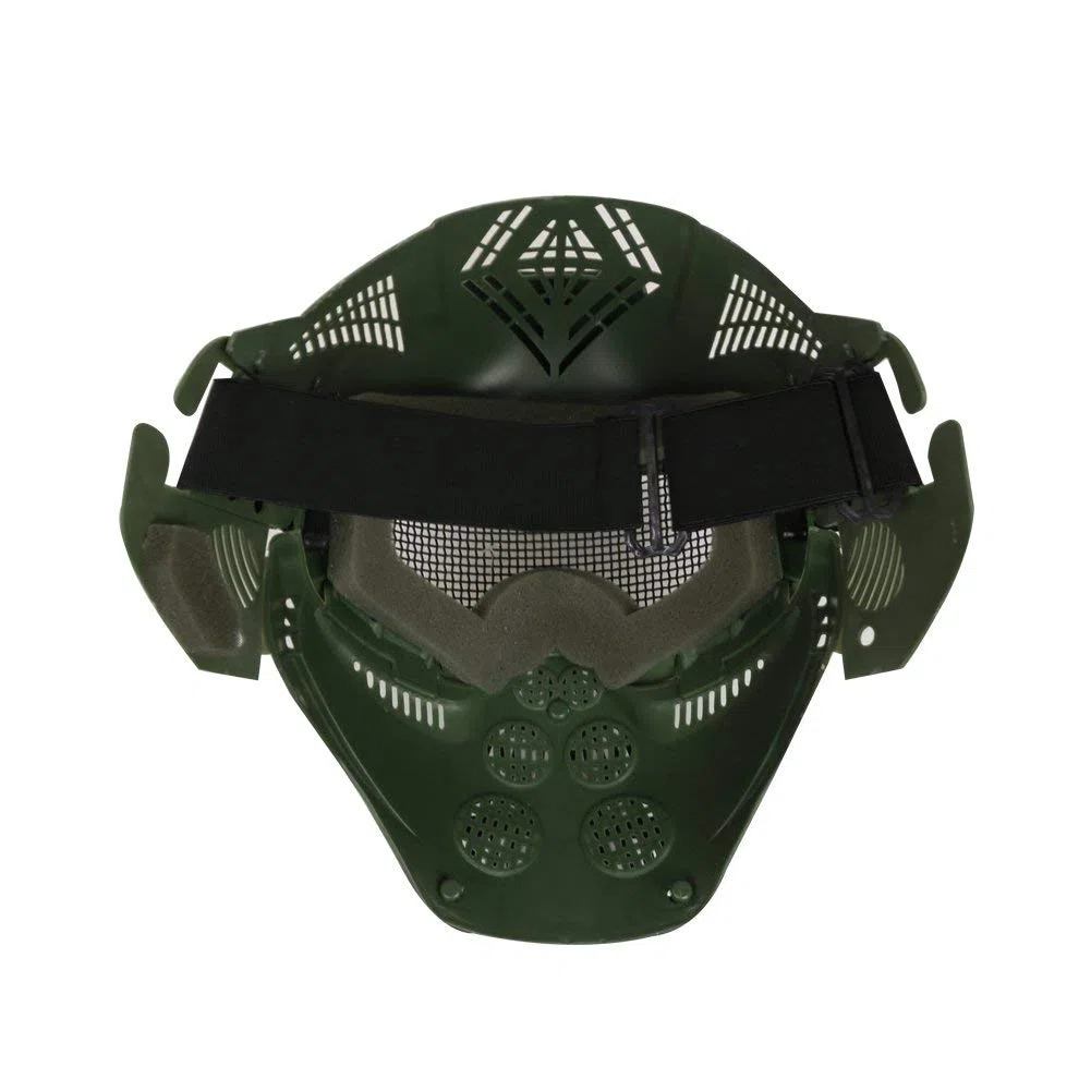Masque Tactique en Acier pour Airsoft - Masque intégral en Maille - Masque de Protection Militaire - Idéal pour Paintball CS