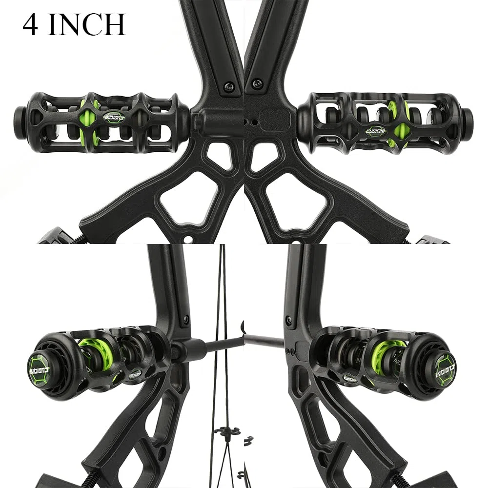 wolfman Tir à l'arc 4/6 Pouces Stabilisateur d'arc Amortisseur Harmonique Silencieux D'Amortissement Réduction Vibrations pour Arc à Poulies Accessoires de Chasse