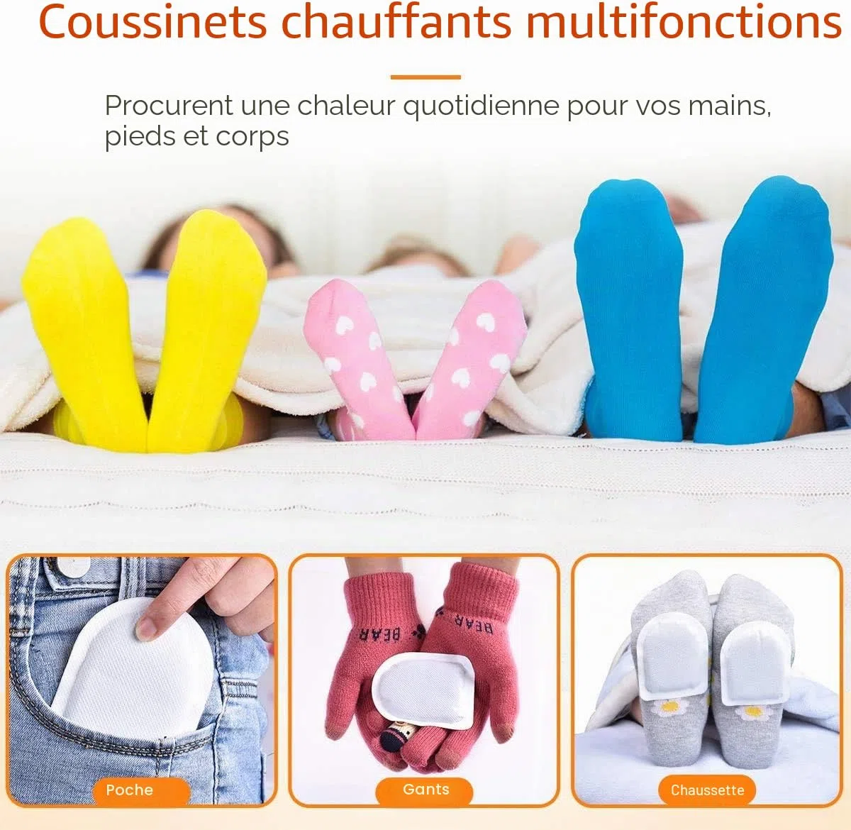 Chauffe Pieds - Chauffe Pied - 10 ou 40 Paires -Chaufferettes Mains Pieds - Chauffant 8 Heures de Chaleur