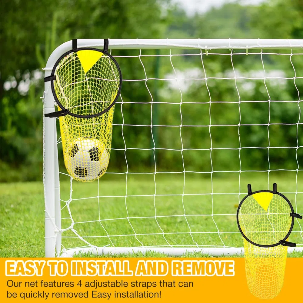 2 Pièces Filet de Cible de Football, 45 * 60cm Cible de Football Top Bins avec Sangles Réglables, Buts d'Entraînement pour Précision pour Adultes et Enfants pour Jardin, But de Football