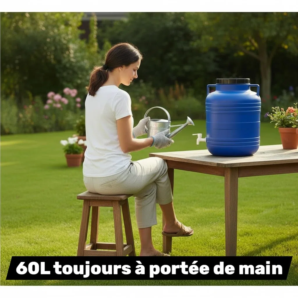 Jordan & Jordan — Lot de 2 x Fût Plastique Alimentaire 60L PEHD — Couvercle à Visser + Robinet de Sortie — Fermentation, Eau, Huiles — Certifié Alimentaire sans BPA