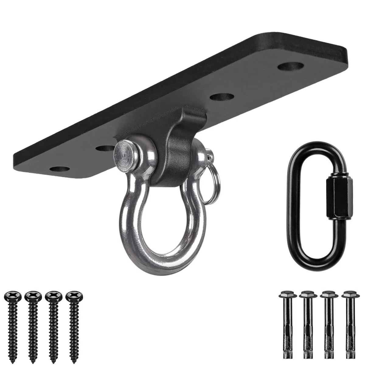 Dolibest Suspension Le Hamac Suspendre la Balançoire Ensemble de Support Mousqueton pour Aire de Jeux Intérieur Extérieur Chaise Yoga Corde Sacs de Frappe, Jusqu'à 600lbs
