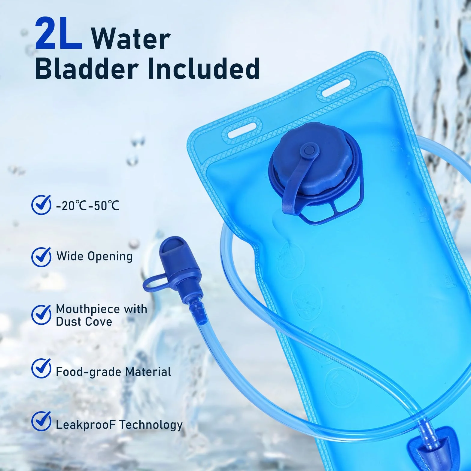 Sac à Dos d'Hydratation Running avec Vessie d'eau 2L & Filet à Casque, Sac Léger Respirant pour Trail, Randonnée, Cyclisme VTT, Marathon - Sangle Ajustable Homme Femme