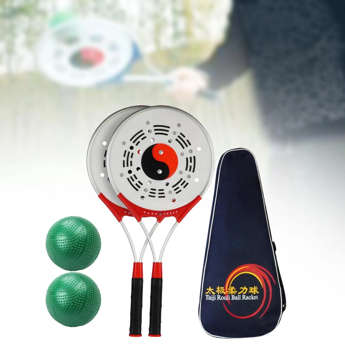 Oshhni Tai Racket Ball Set Taiji Rouli Ball Racket for Elderly Exercise Sports Wushu, Ensemble F