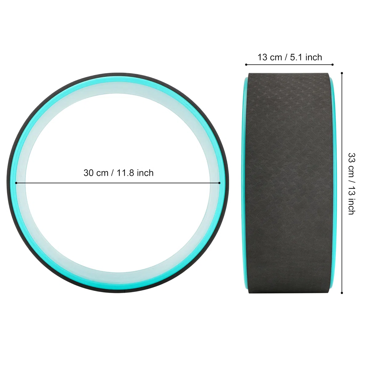 Exerz Roue de Yoga/Kits de yoga/Rouleau de Pilates/de libération de tension de muscle - pour étirer, équilibrer