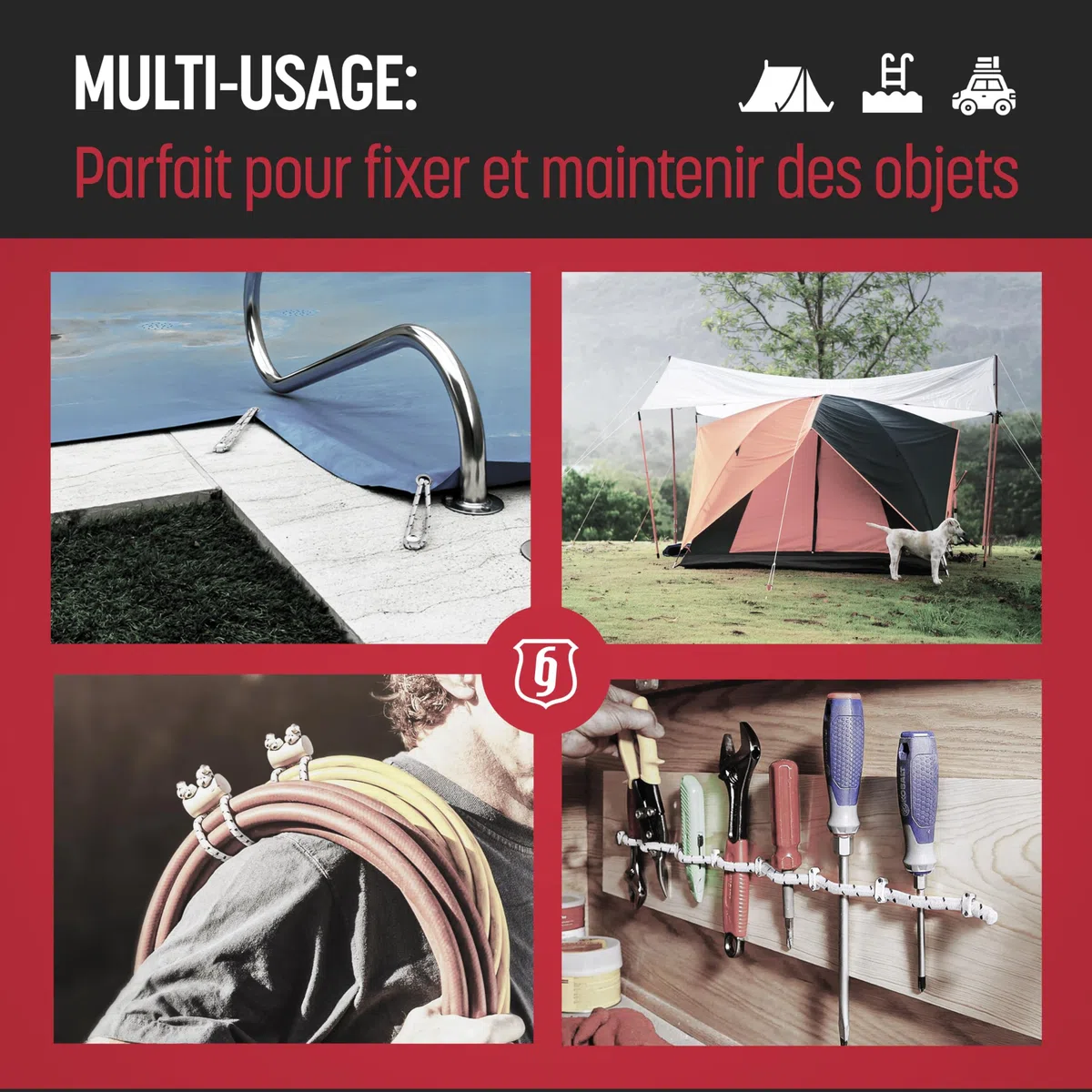 MAGMA Rouleau de Corde Elastique | Diamètre 6 mm - Sport Nautique, Survie, Voile, Bateau, Camping, Bâche | pour Intérieur et Extérieur: Randonnée, Bivouac, Jardin (25, Noir)