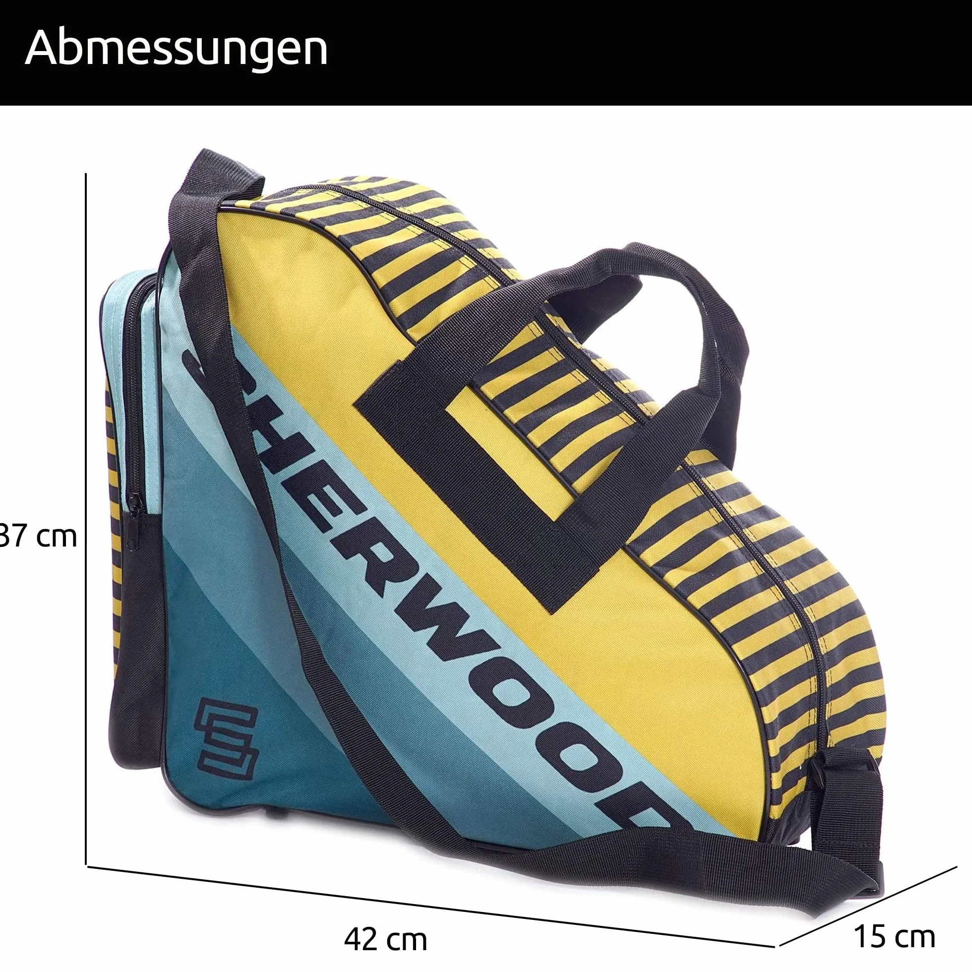 Sherwood – Sac de Transport pour Patins, Adultes et Enfants | Idéal pour Le Hockey sur Glace, Les Patins à Glace et en Ligne | Format Compact 42 x 15 x 37 cm (Kiwi)
