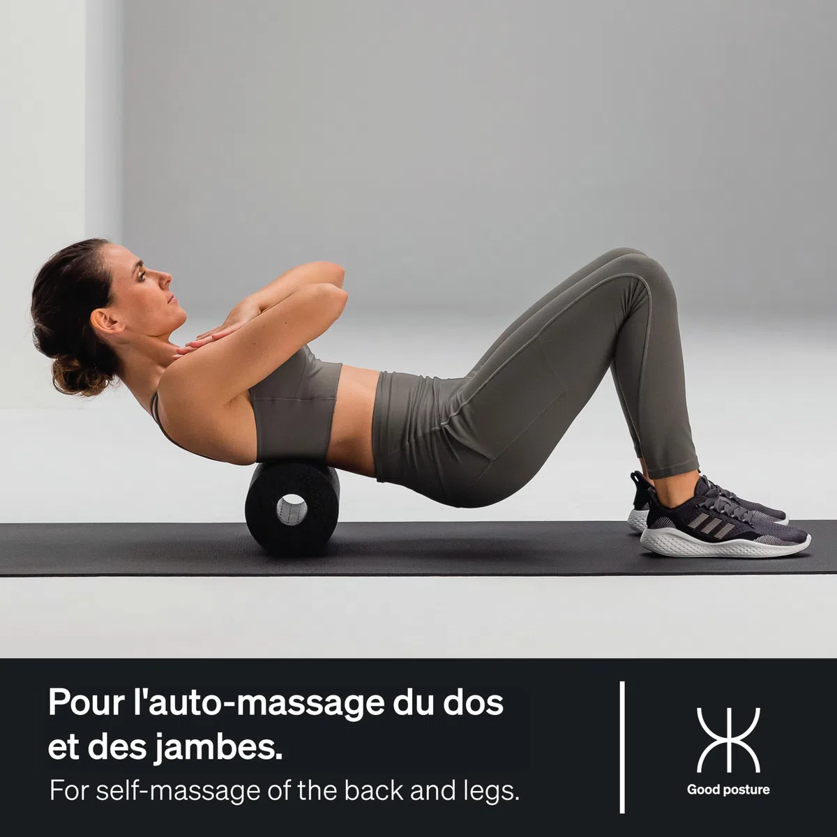 BLACKROLL STANDARD (30 x 15 cm) | Rouleau de massage et d’automassage original pour l’exercice des fascias, crossfit & yoga | Foam roll noir en différentes tailles