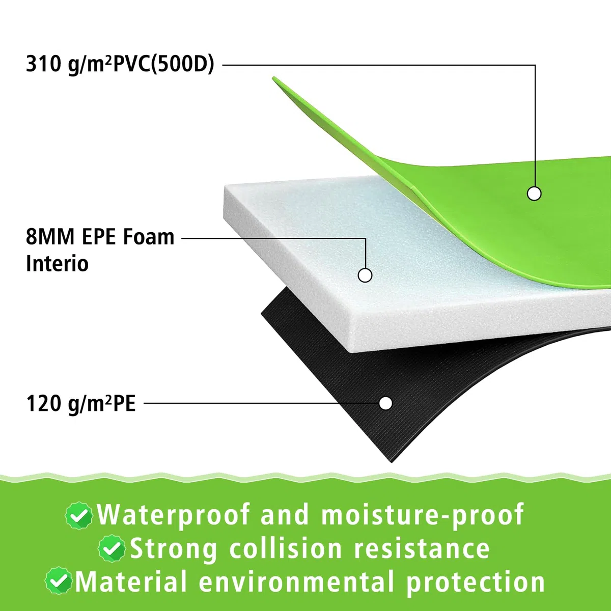 Housse de protection pour trampoline - Diamètre : 305 - 366 cm - Protection des ressorts - Protection des bords - Accessoire de trampoline