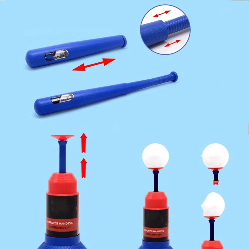 Lanceur de balles Portable à Pression pour entraînement de Baseball avec 3 balles de Baseball pour Sports d'intérieur et d'extérieur et Jeux en Famille