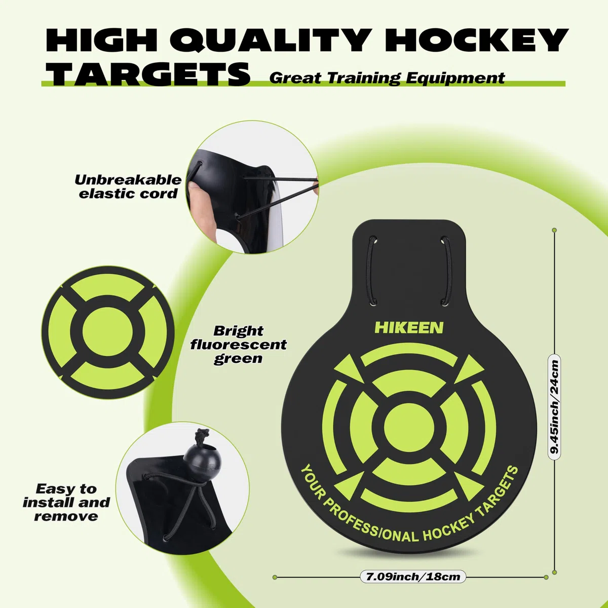 BOOSTEADY Lot de 4 Cibles de Tir pour Hockey sur Glace, Cibles de Gardien de But de Hockey en PVC Robuste de 5 mm d'Épaisseur, Equipement d'Entraînement pour Crosse & Hockey
