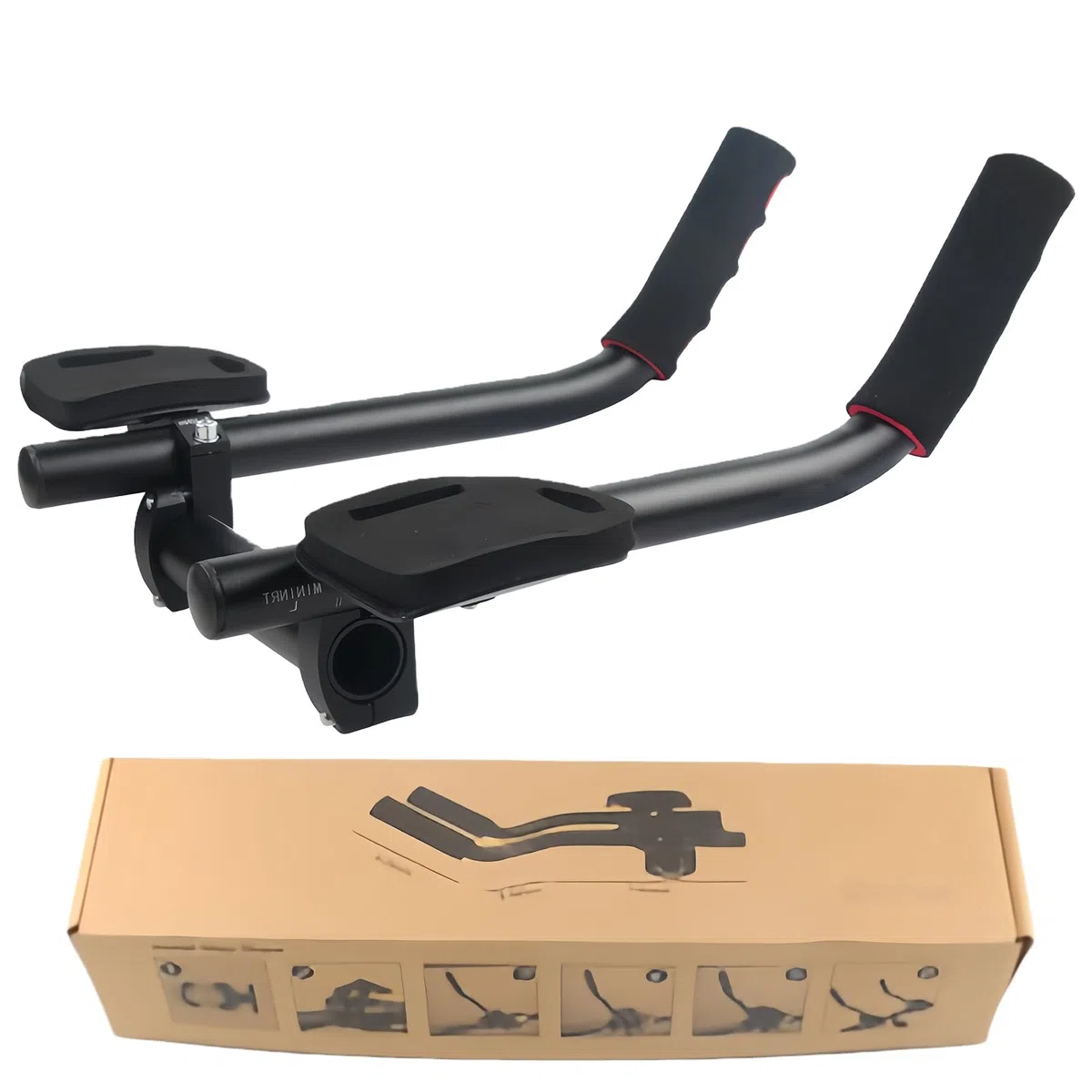 Support de guidon de vélo : Guidon en aluminium avec repose-bras, Guidon aérodynamique antidérapant, Support TT pour triathlon, Support réglable pour vélos de course et VTT