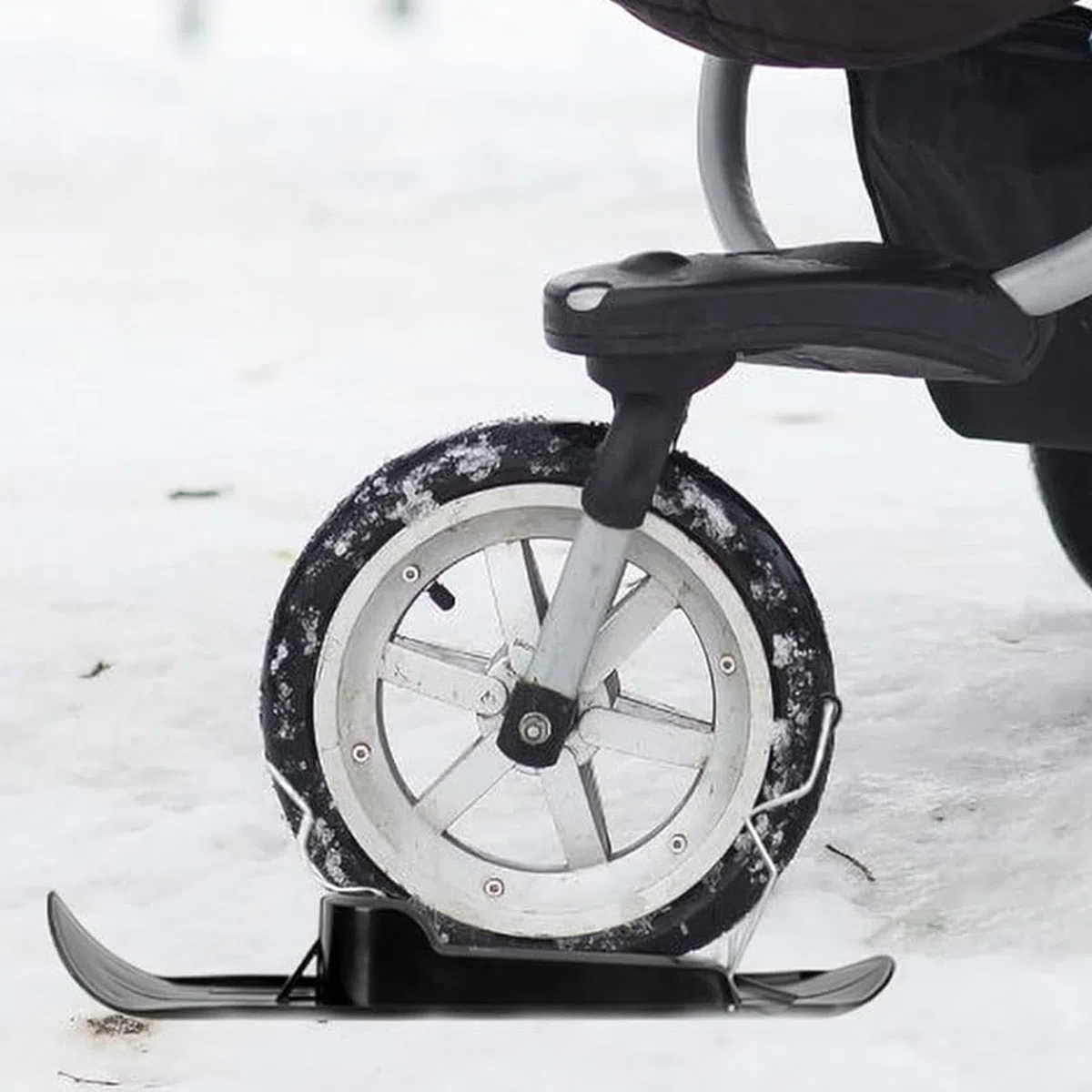 Ski Poussette Universelle, Planche De Luge À Neige D'hiver Pour Scooter Portable, Skis Pour Poussette, Ensemble De Ski De Neige, Traîneau À Neige À Cycle D'équilibre Pour Scooters Pour Champs De Neige