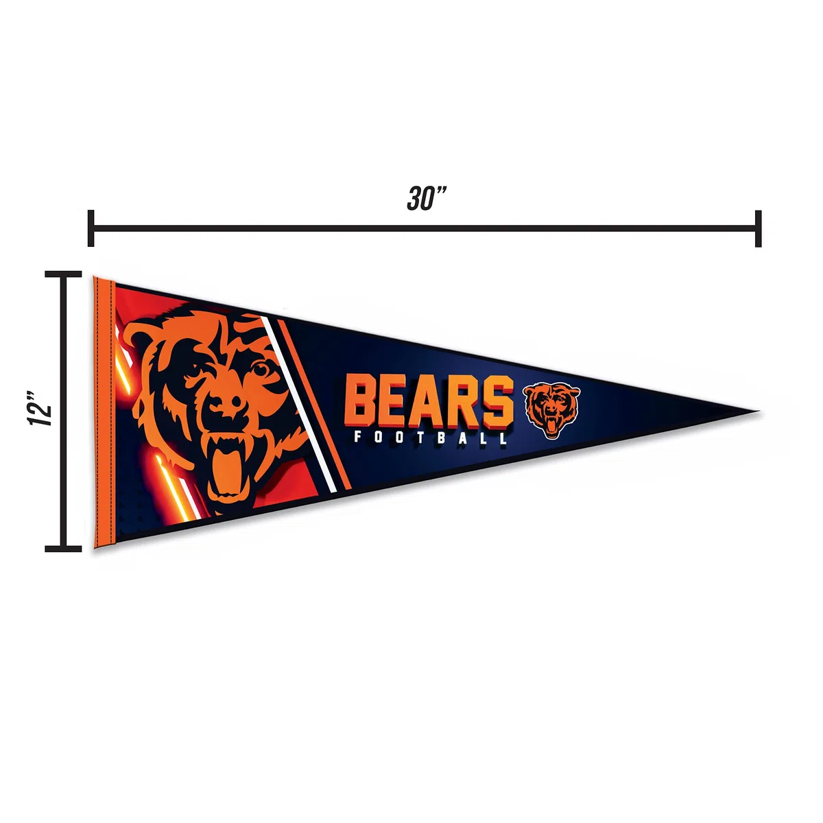 Rico Industries NFL Football Chicago Bears Primary 30,5 x 76,2 cm Décoration murale en feutre – Idéal pour la maison/la chambre à coucher/la décoration de grotte d'homme