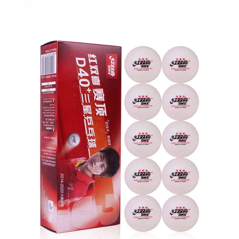 DHS ABS D40+ 3-Star Lot de 10 balles de tennis de table Blanc