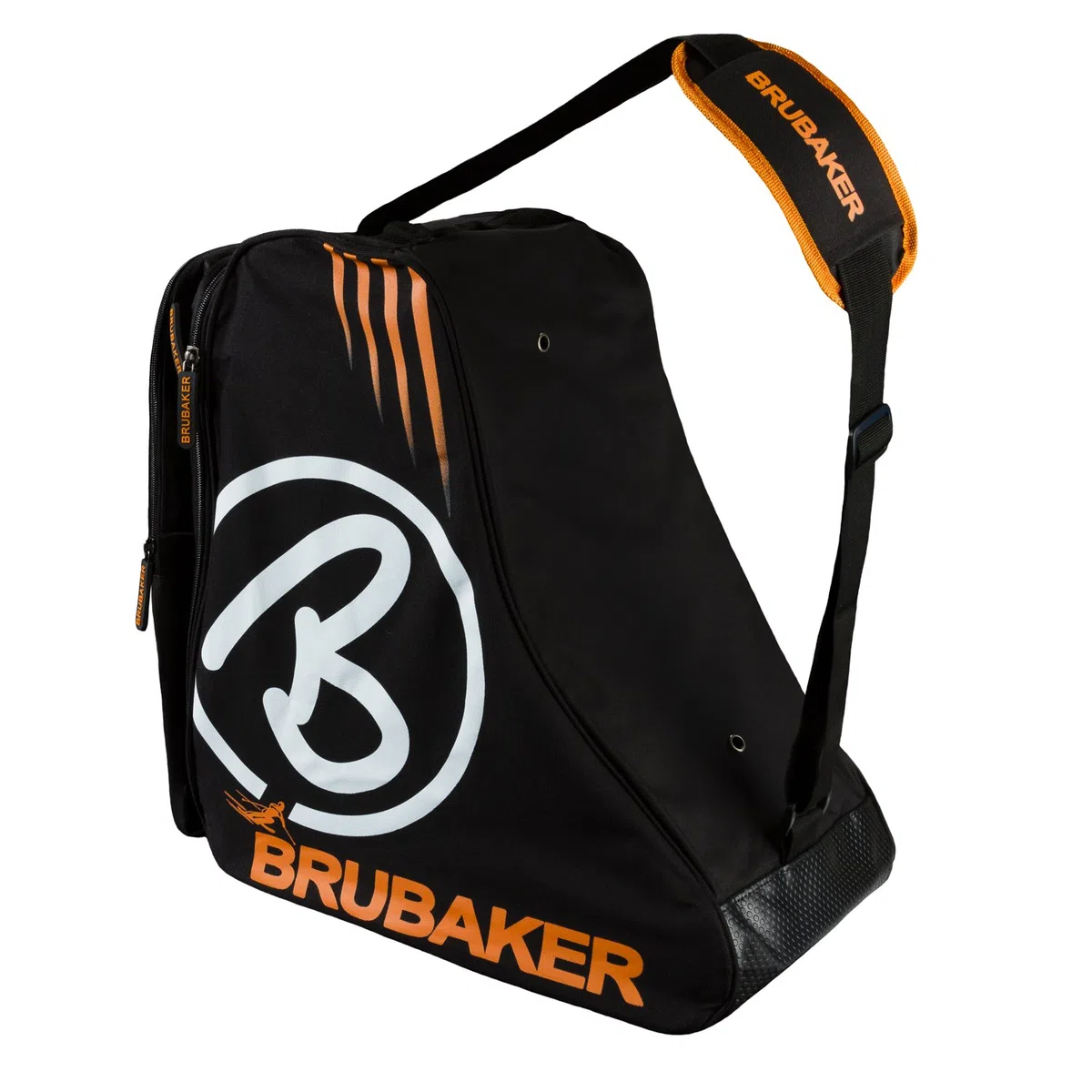 BRUBAKER ‘Davos’ - Sac à Chaussures de Ski, Sac Casque, Sac à Dos Ski - Noir/Orange