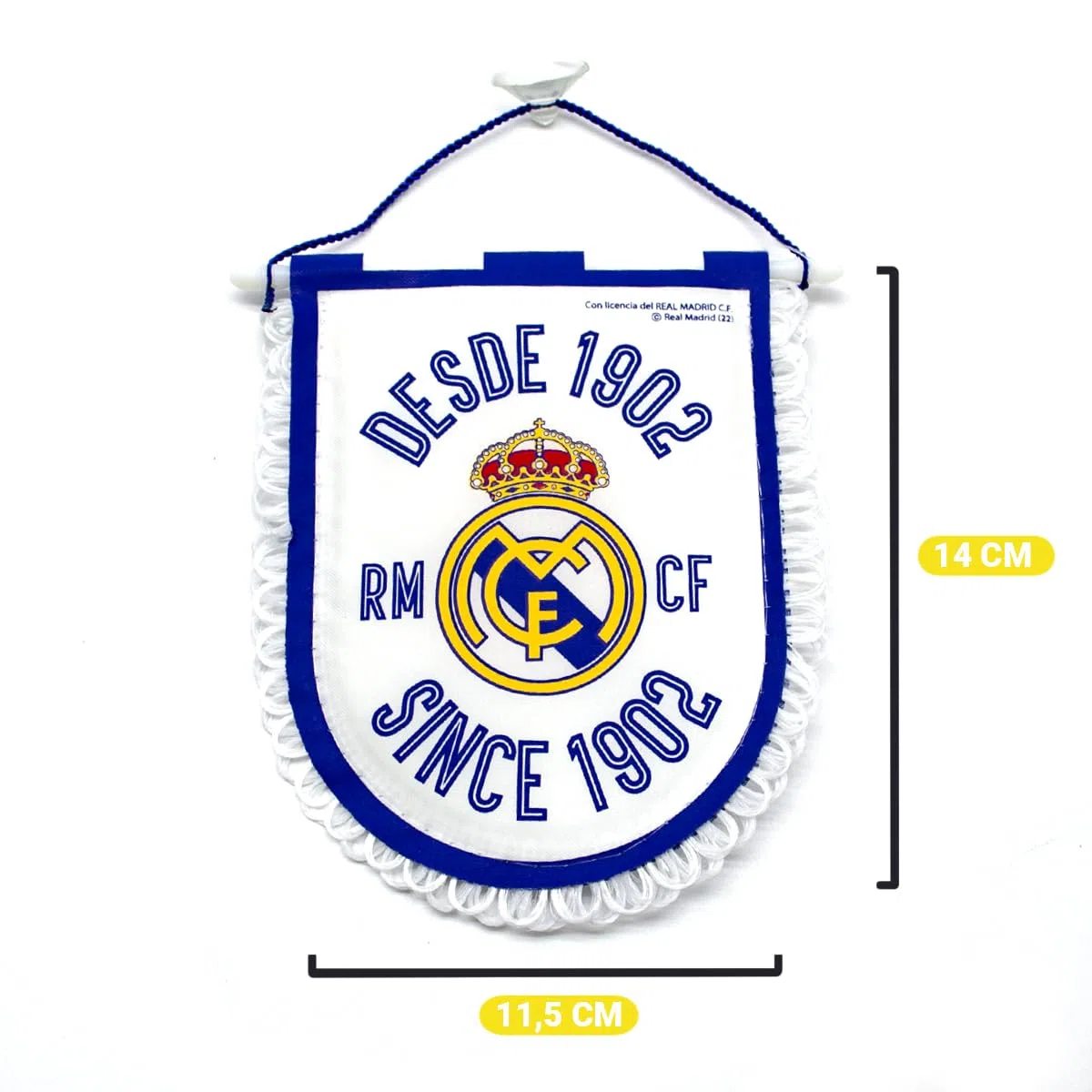Real Madrid Fanion Officiel Since 1902 Petite Voiture 14 x 11,5 cm