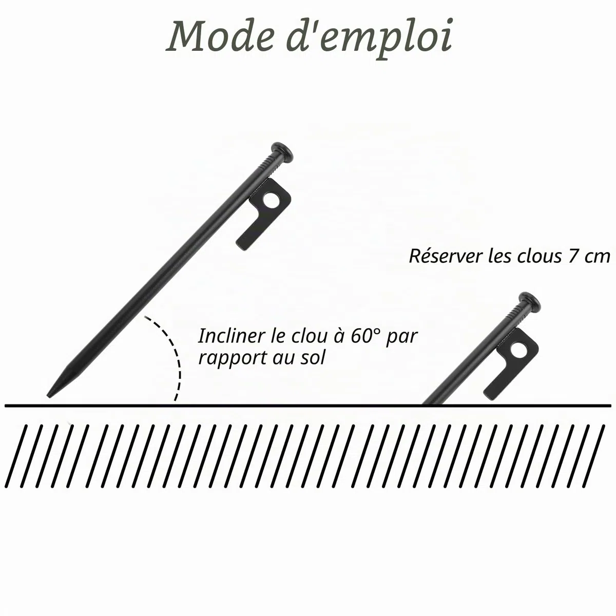 MIVIDE 16pcs Piquets de Tente en Acier, 20 cm Sardines de Fixation avec Crochets et Trou, Piquet de Fixation Robustes pour Camping, Trampolines, Randonnée