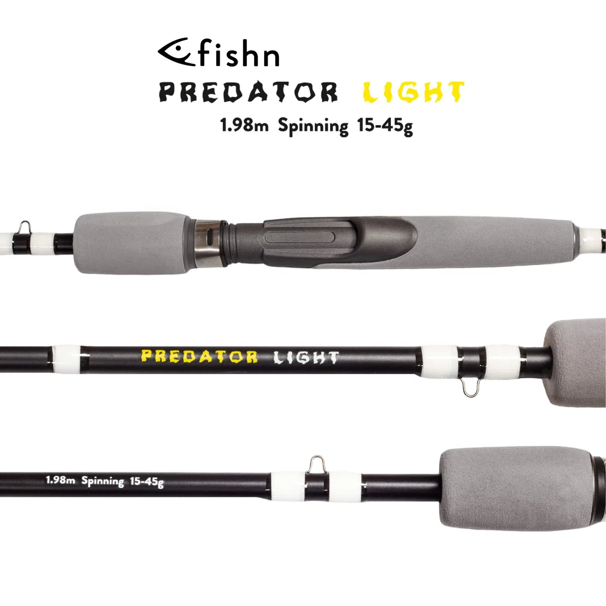 Canna da Pesca FISHN - Con Fuji® Heavy Duty Real Seat - Spinning - Spinning Rod - Plug-in Rod - trasmissione diretta Della Potenza Durante la Pesca di Pesci predatori
