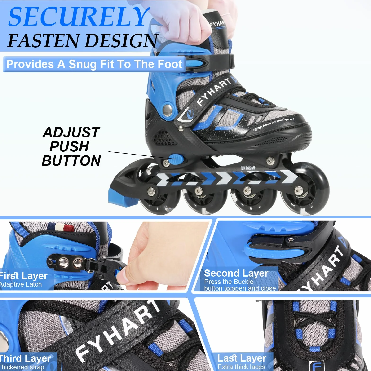 Rollers en Ligne pour Enfants Garçon| Patins à roulettes Réglables Jusqu'à 4 Tailles Roller Enfant Garçon Fille | Idéal pour Les Loisirs, Le Sport