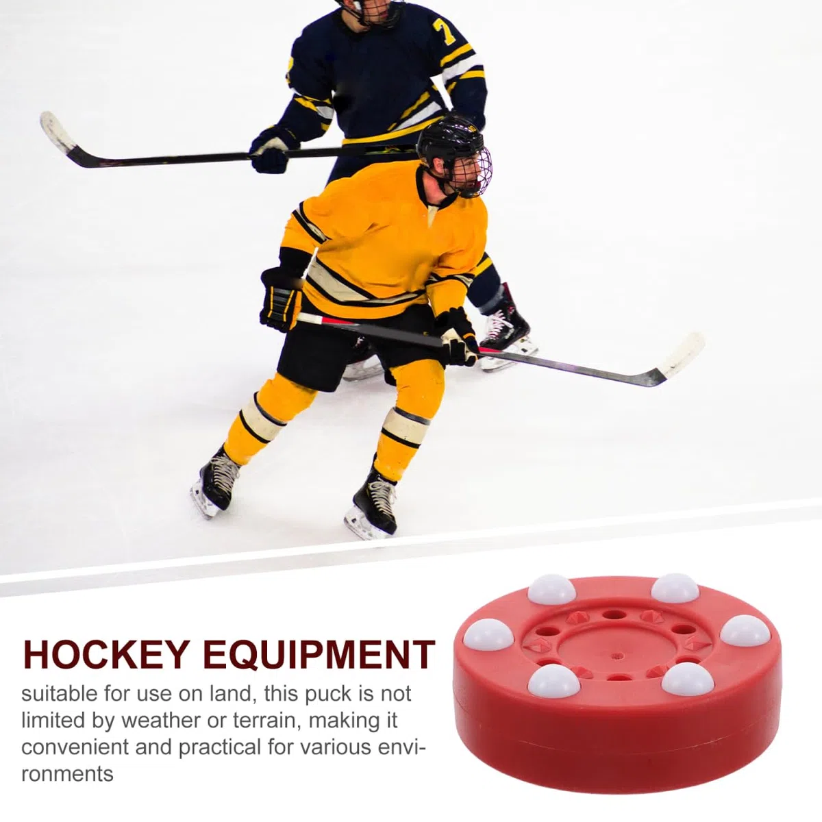 BESPORTBLE Roller entraînement de Hockey Palette de Hockey Puck entraînement air-Hockey Hockey Professionnel balles de Hockey rondelle de Match de Hockey d'entraînement PP Rouge