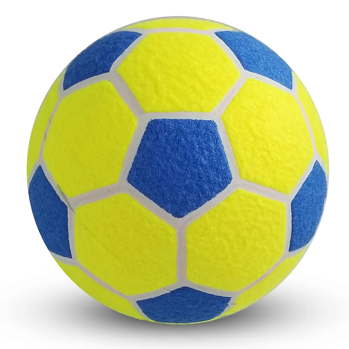 Ballon de football d'intérieur en caoutchouc souple avec housse en feutre Taille 3 17 cm
