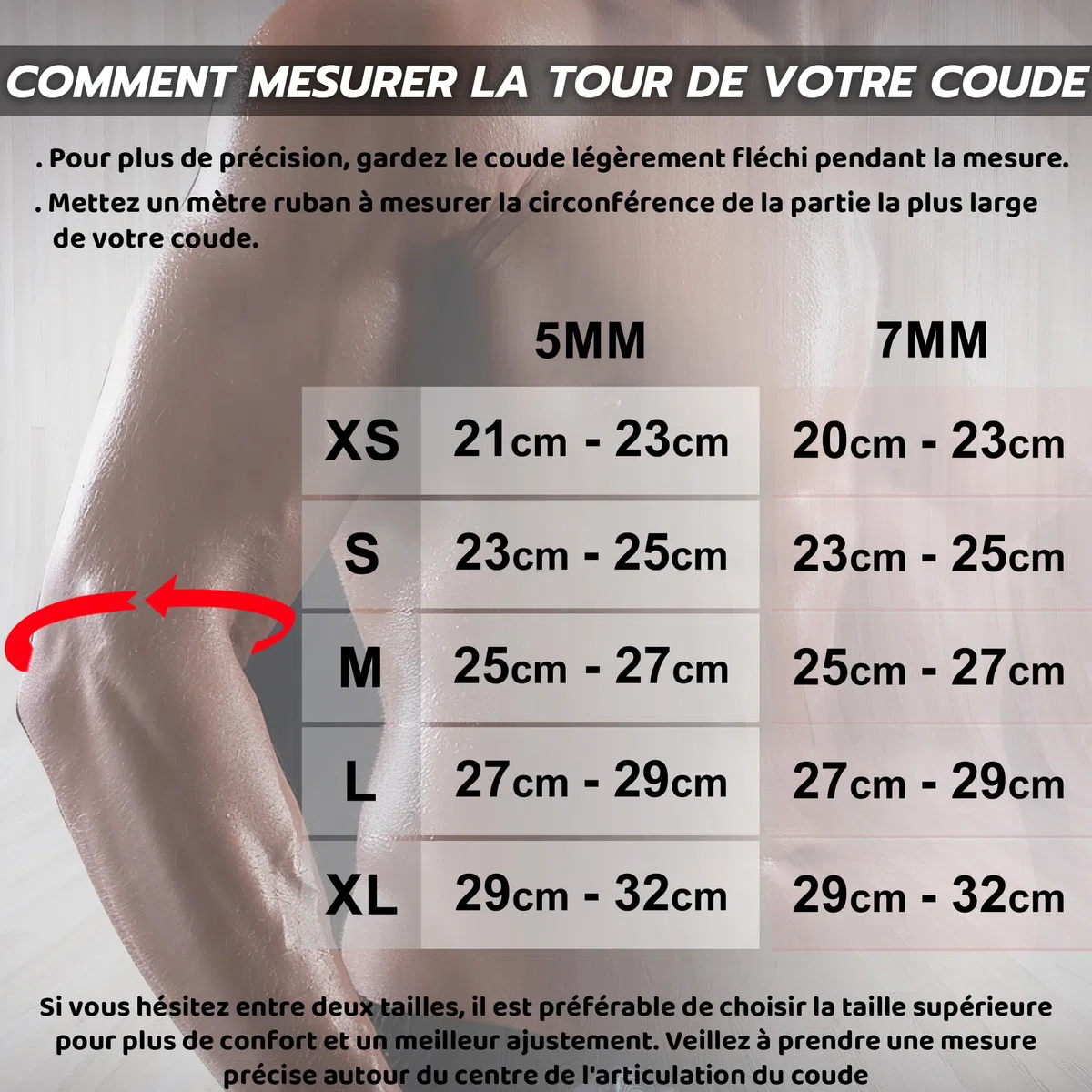 AQF Coudières D'haltérophilie en Néoprène (Paire) - 5mm et 7mm Antidérapant Coudière Musculation pour Bodybuilding et Cross-Training - Bandage de Coude Soutien pour Gym et L'entraînement