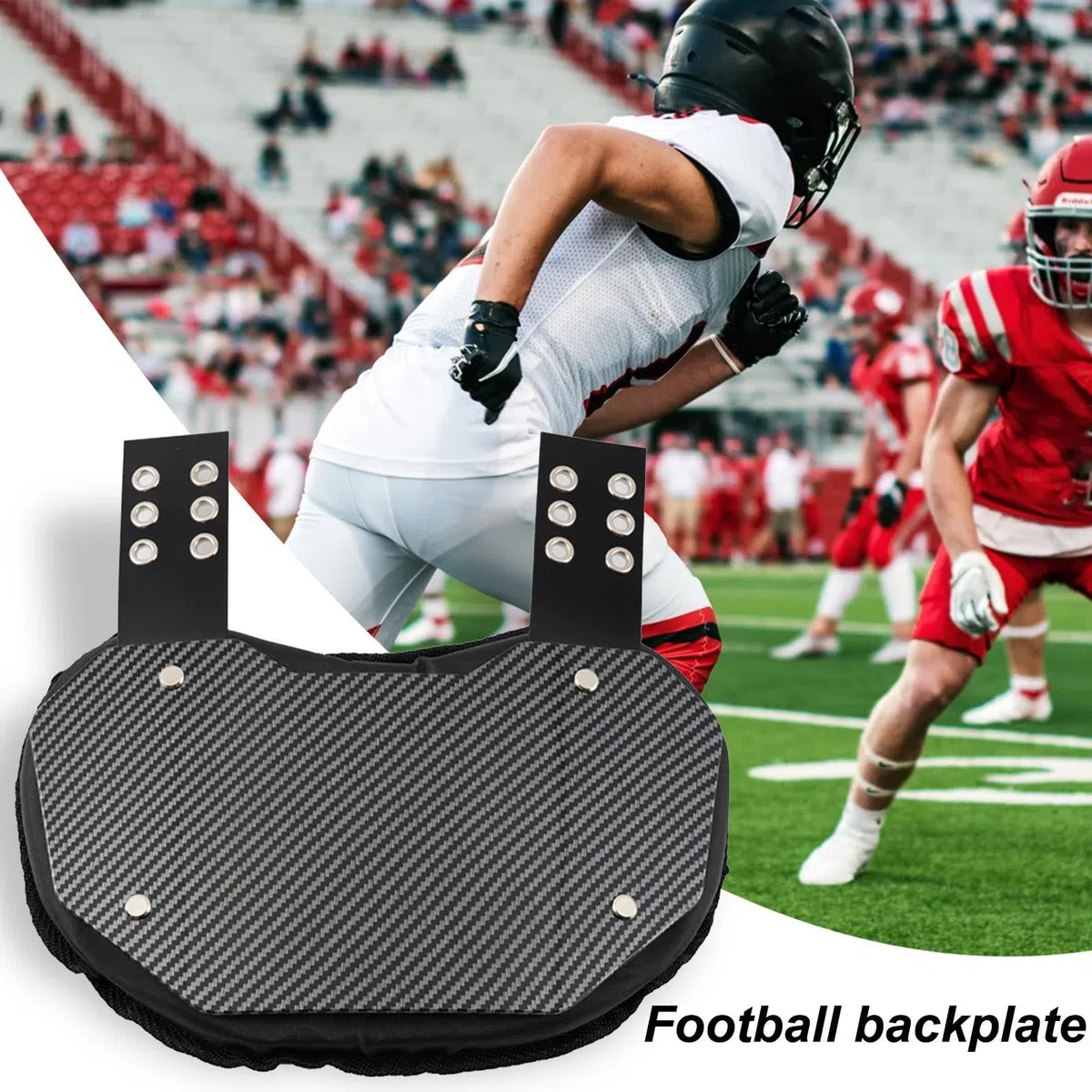 Plate arrière de Football - Arrière arrière de Football Professionnel pour - Tampons arrière inférieurs, Protecteur arrière arrière arrière, Coquille extérieure Dure avec Sangle en Nylon régla