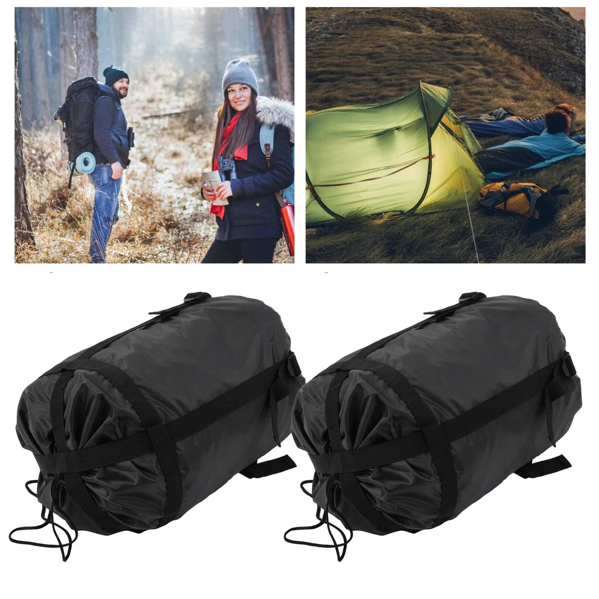Alvinlite 2 Sacs De Rangement, Housse De Sac De Couchage en Tissu Oxford, Sac De Rangement à Compression pour Adulte, Rangement De Sacs De Couchage pour la Randonnée, la Randonnée Et Le Camping