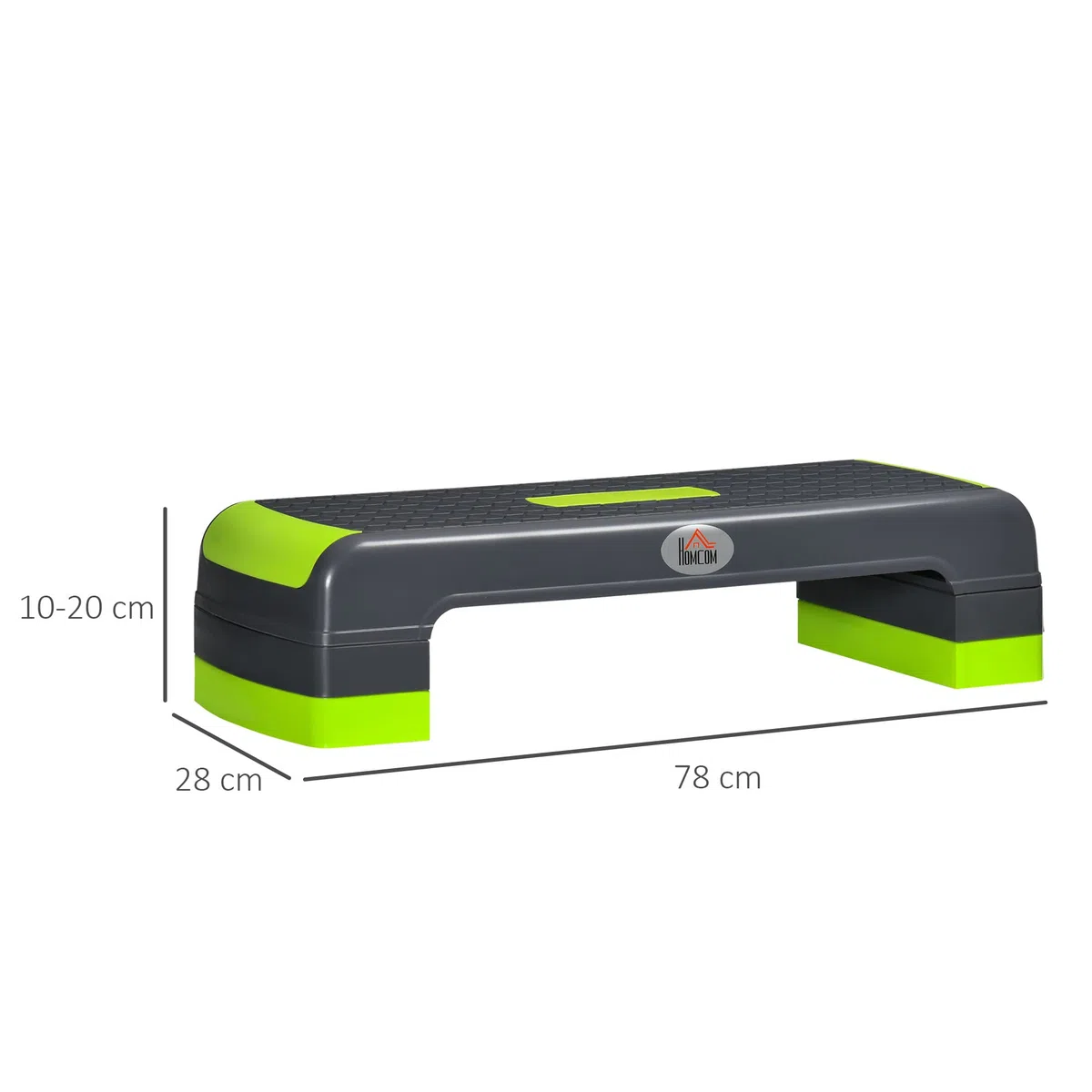 HOMCOM Stepper aérobic fitness hauteur réglable 3 niveaux 10/15/20 cm surface antidérapante plastique 78 x 28 x 20 cm