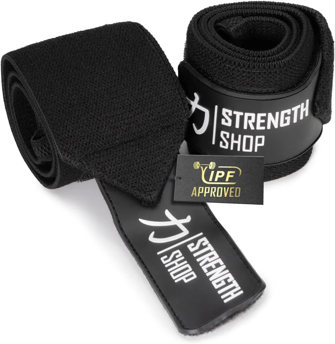 Strength Shop Bande Poignet Musculation certifié IPF, Wrist Wraps avec Fermeture Auto-agrippante & Boucle pour Le Pouce, Protege Poignet Musculation pour Une stabilité & Une Protection maximales