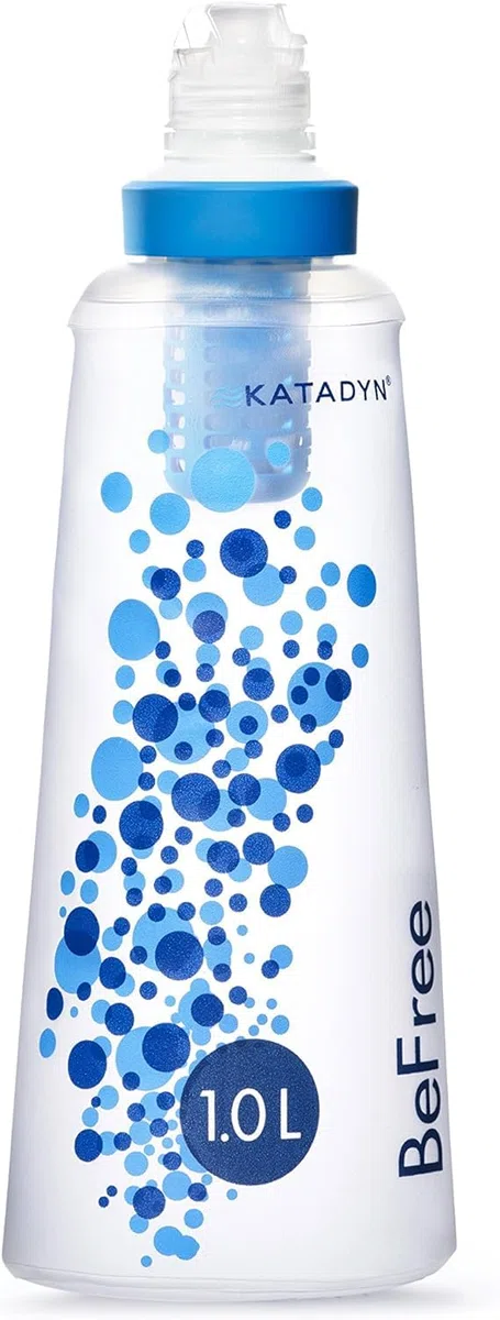 Katadyn BeFree 8018006 Filtre à eau 1,0 L Débit rapide Membrane 0,1 micron EZ Clean pour sports d'endurance, camping et randonnée Taille unique