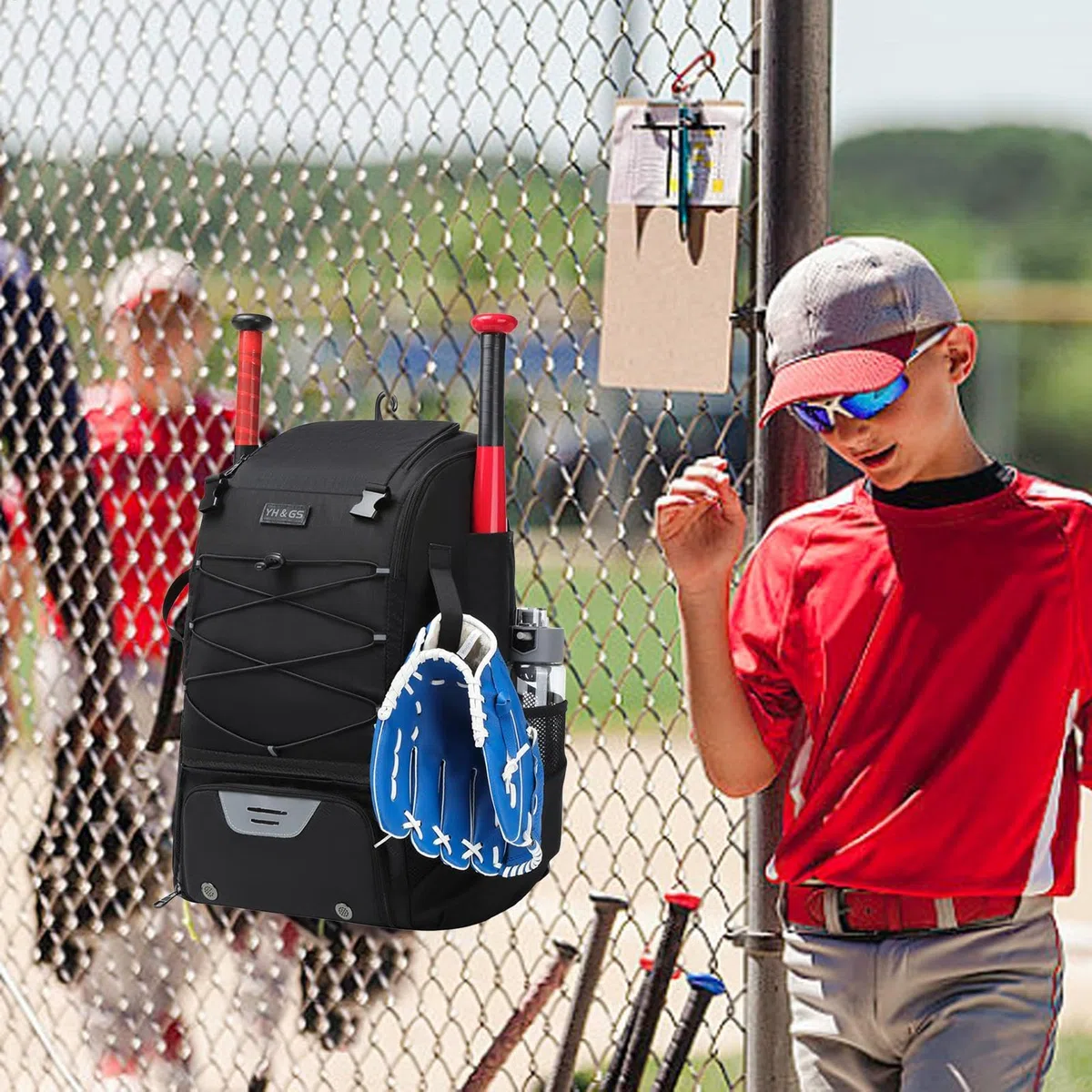 Générique Sac de Batte de Baseball pour Jeunes – Sac d'équipement léger et étanche avec Crochet de clôture et Grand Compartiment Principal pour Casque pour Adultes Softball, Accessoires T-Ball